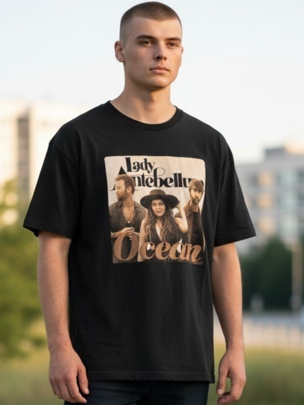 Lady Antebellum Ocean Black Graphic Band Tee